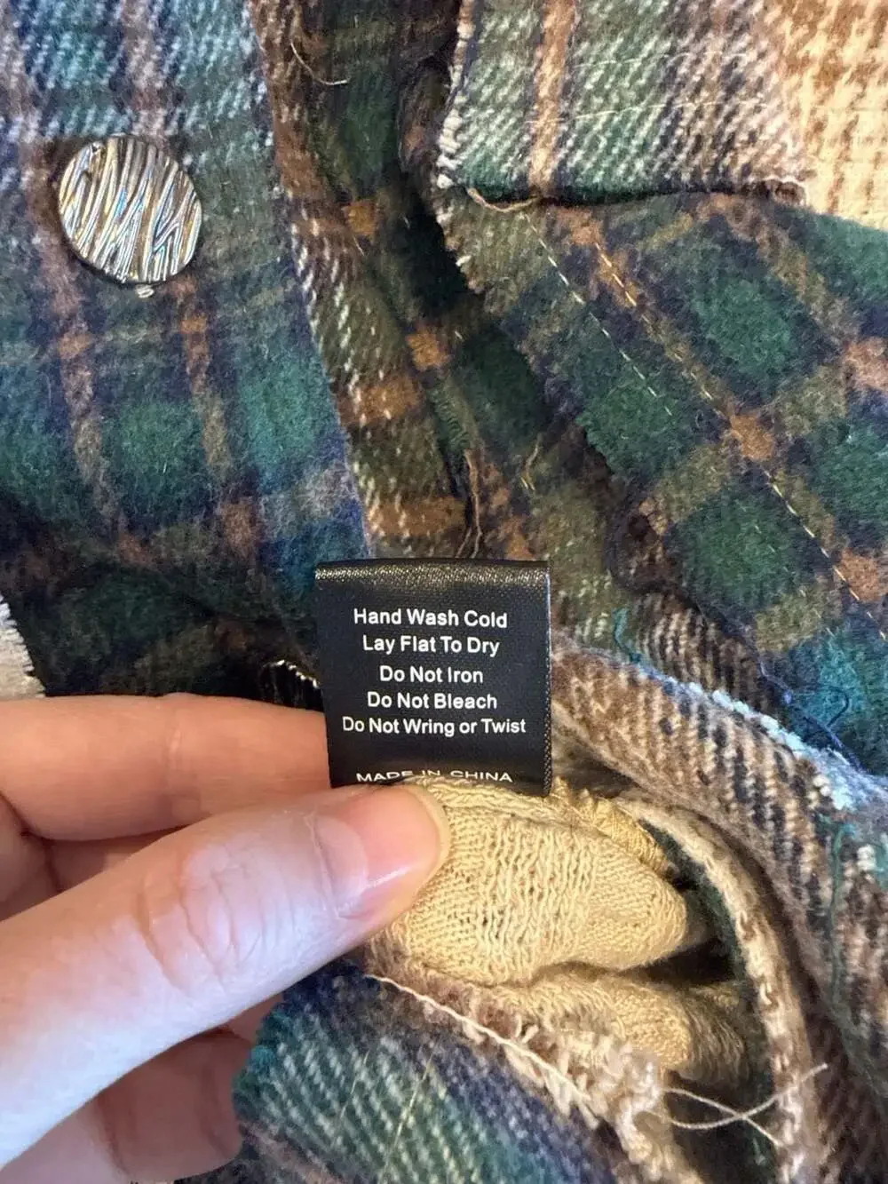 POL Plaid Patchwork Corduroy Accent Shacket Jacket